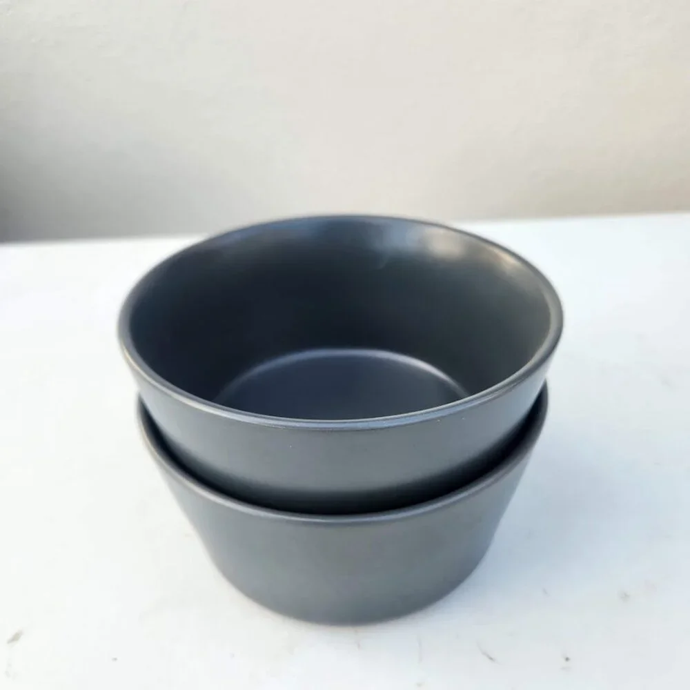 NEW Set of 2 Stone Lain Stoneware Round bowls Dinnerware Gray Replacement Matte